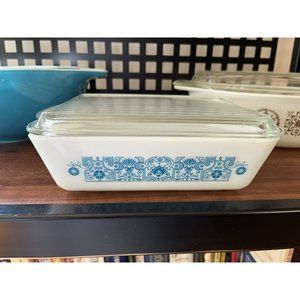 Vintage Pyrex Blue Horizon Casserole/Refrigerator Dish 0503 & Lid 503-C